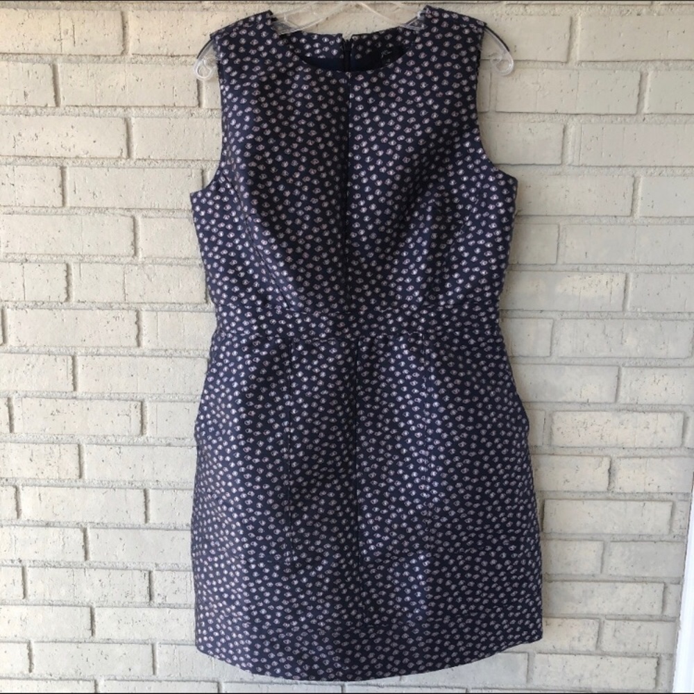 Beautiful J. Crew Navy with Rose Print Dress